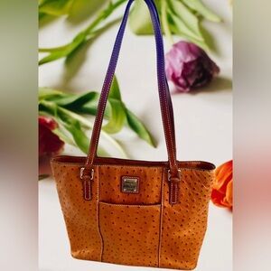 Dooney & Bourke Ostrich Small Lexington Tote in Cognac